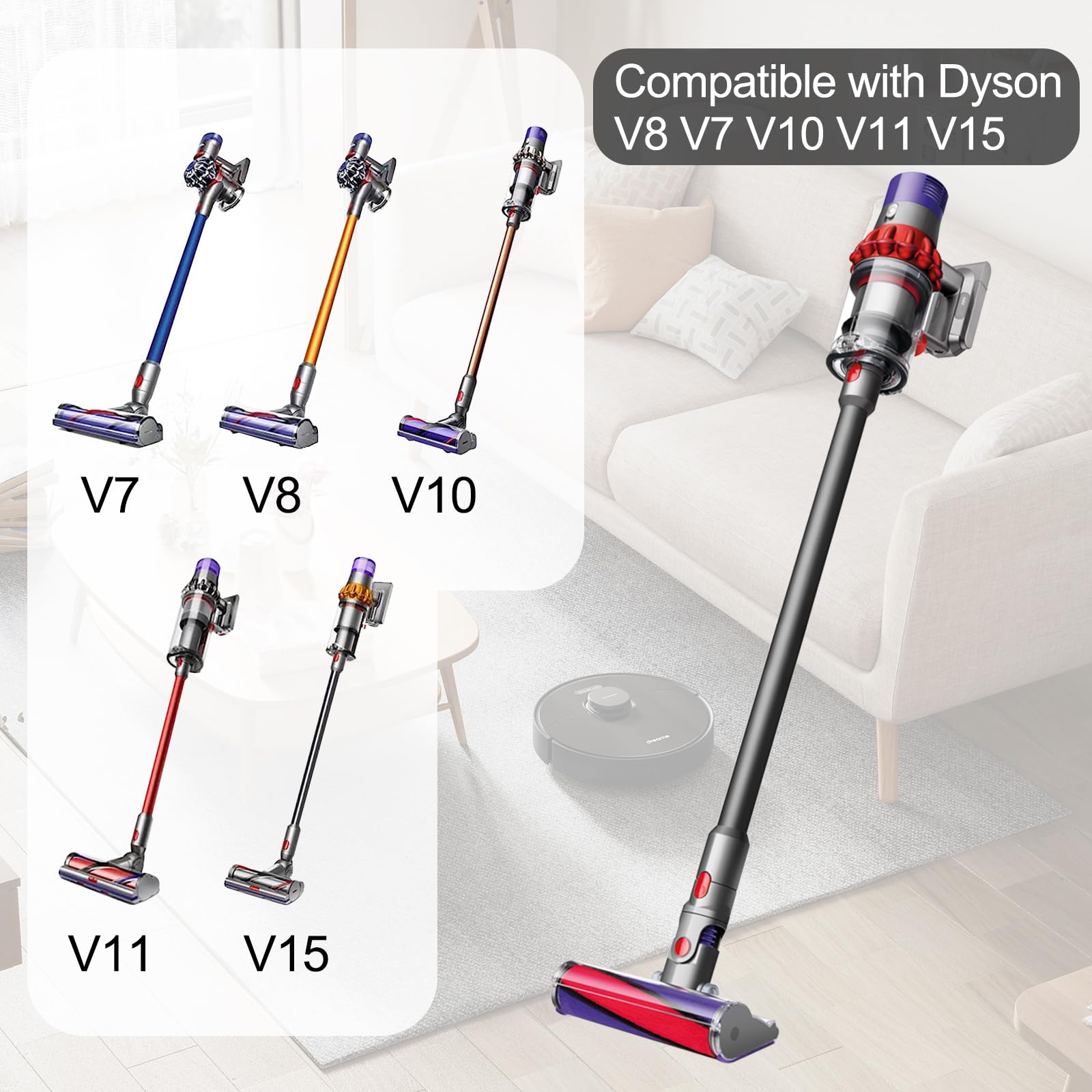 RUKHOOL quick-release wand simplifies detaching and attaching to your Dyson vacuum