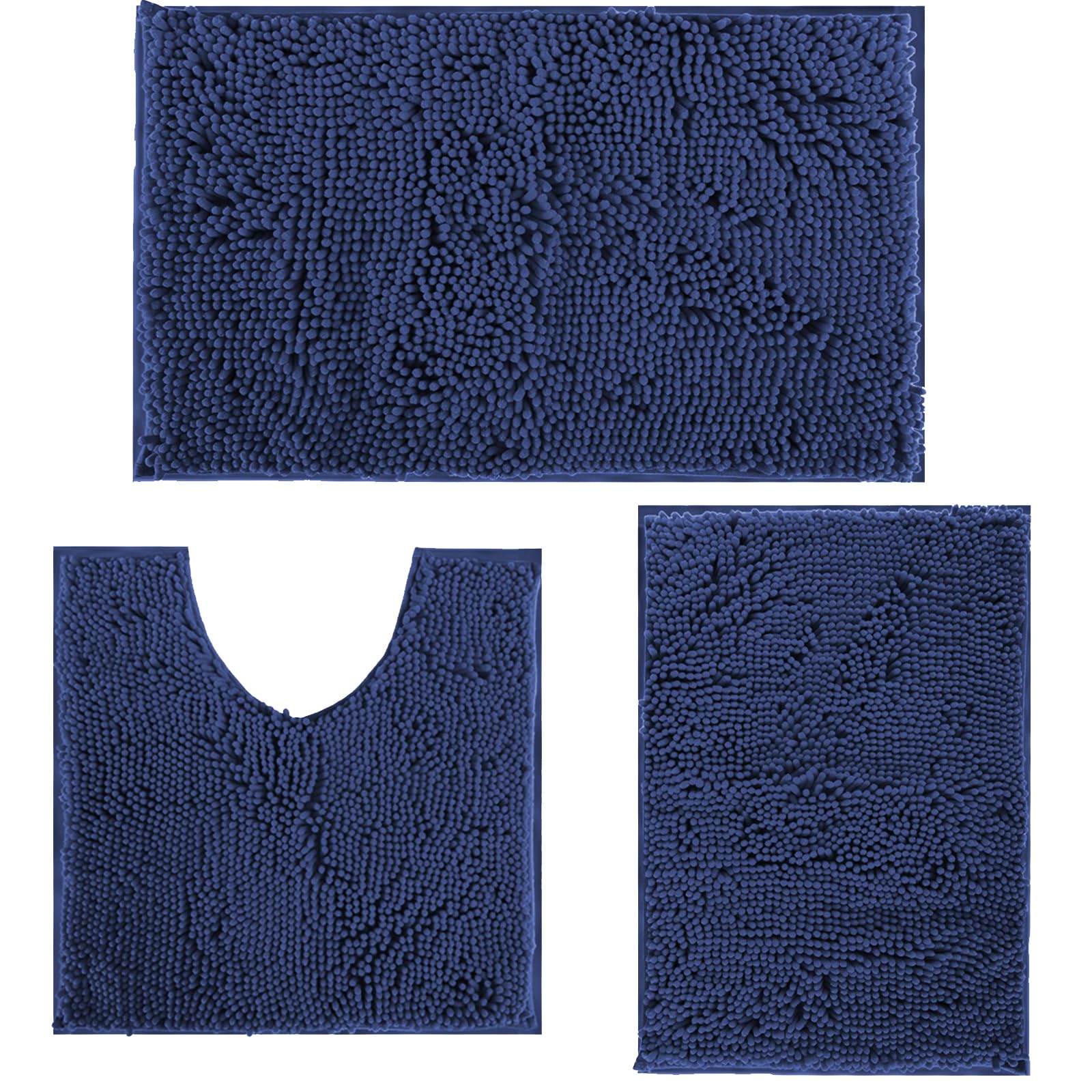 RUN HELIX Indigo Blue small bathroom rug offering cozy, quick-dry comfort for cold floors.