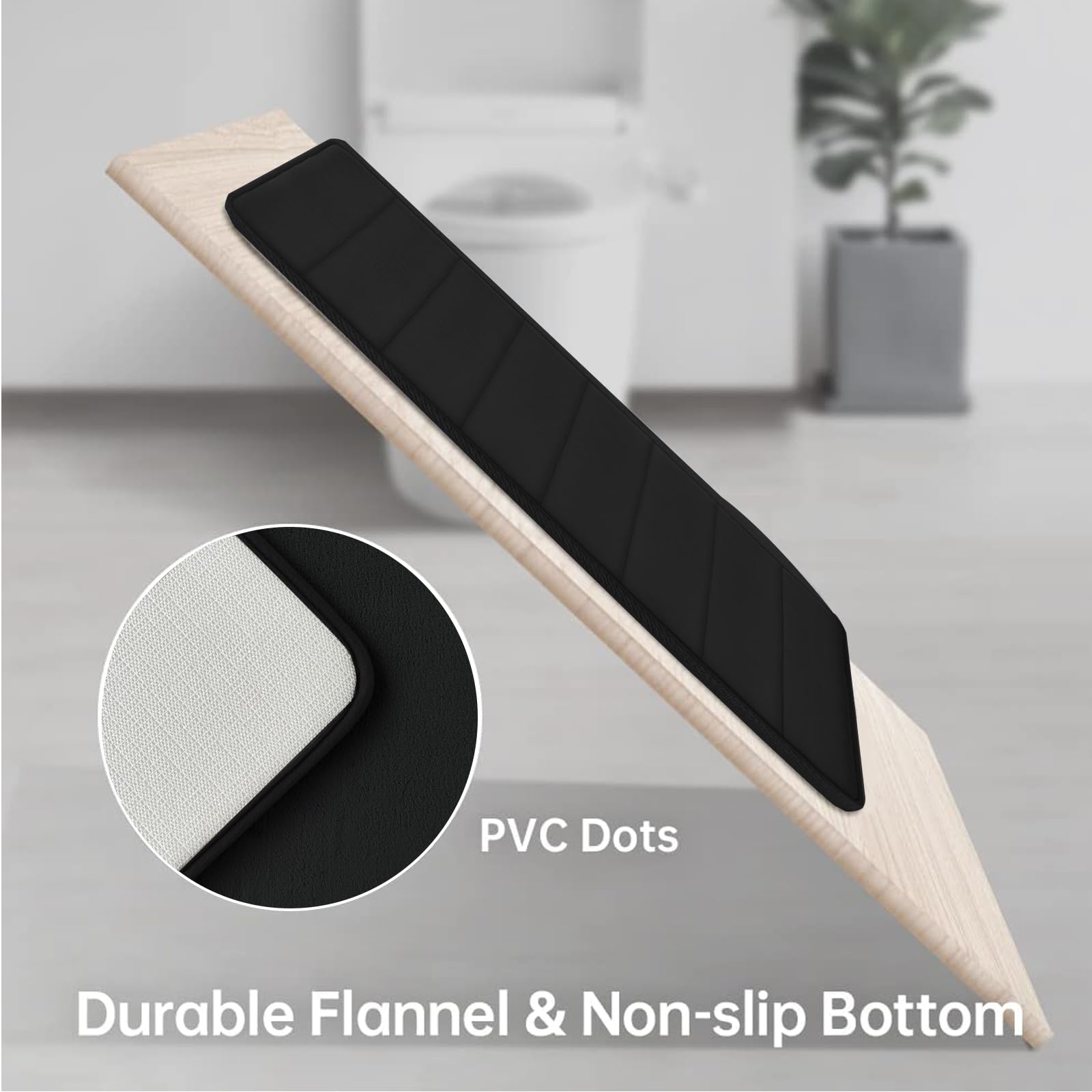 RUN HELIX non-slip backing demonstrates secure grip on tile floor