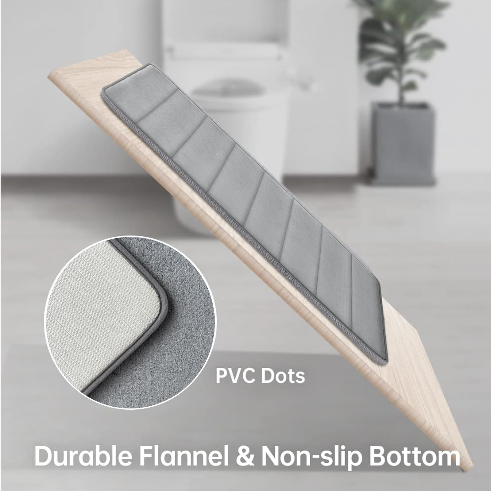RUN HELIX non-slip backing demonstrates secure grip on tile floors