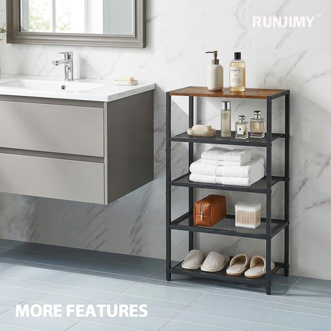 RUNJIMY narrow shoe rack entryway display area keeps footwear neatly organized.