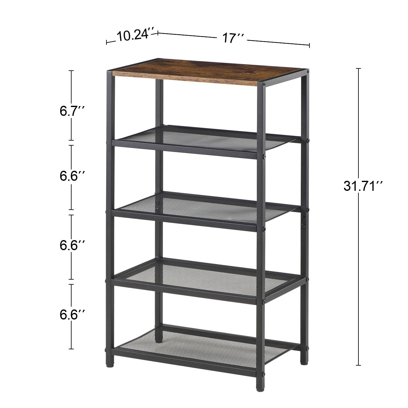 RUNJIMY narrow shoe rack wooden top adds a warm decorative surface.