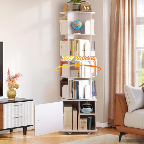 RUNSUNSPRI compact corner bookcase fits small spaces while organizing books.