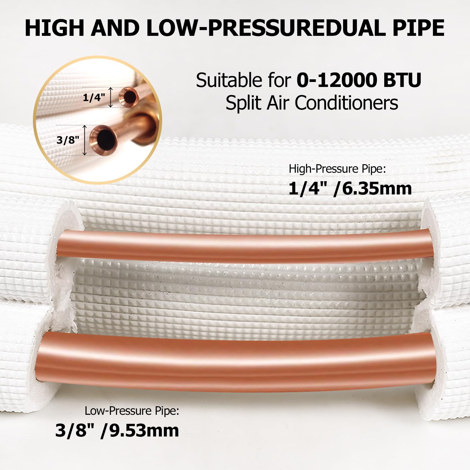 RUNZEG 10ft drainage pipe for condensate drainage