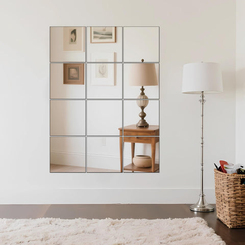 Ruomeng door-mount mirror tile setup offers non-permanent styling on doors.