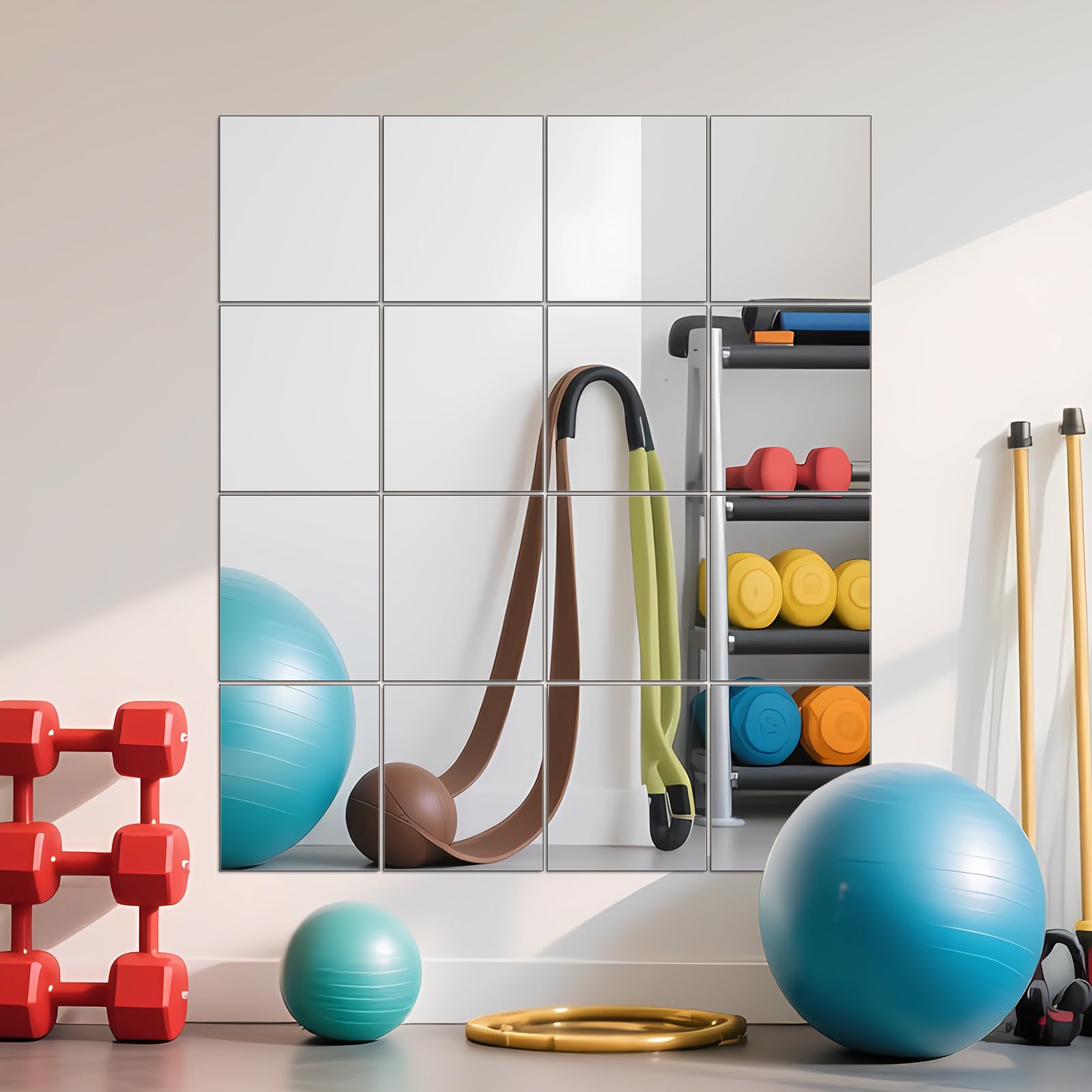 Ruomeng mirror tiles support immersive workouts with wide reflections