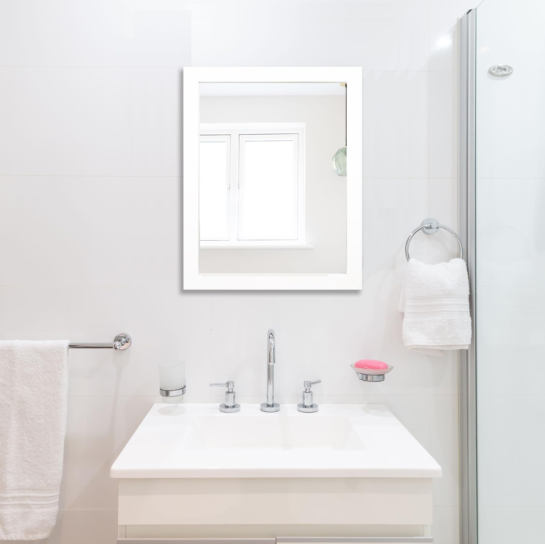 Ruomeng rectangular wall mirror 16x20 vertical hanging for entryways