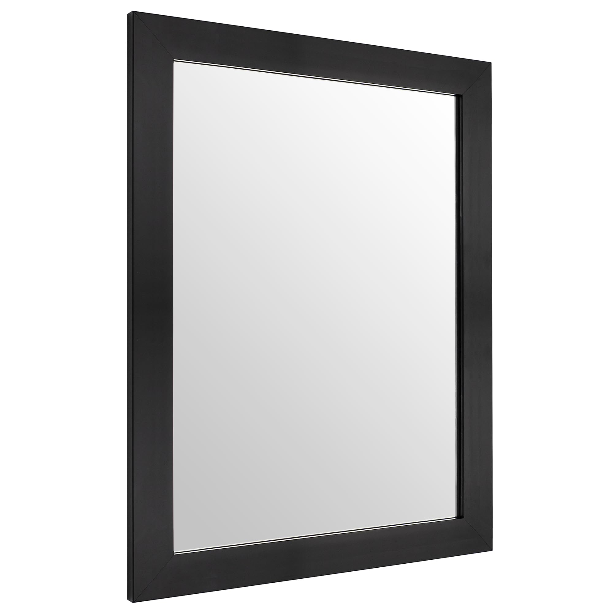 Ruomeng rectangular wall mirror frame closeup with premium black PS frame and clear reflection