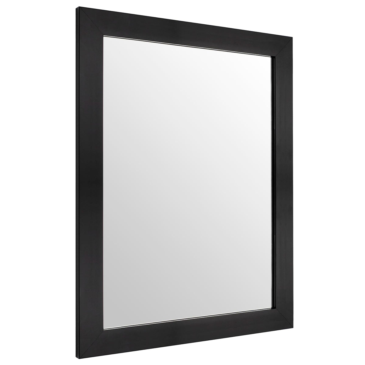 Ruomeng rectangular wall mirror frame closeup with premium black PS frame and clear reflection