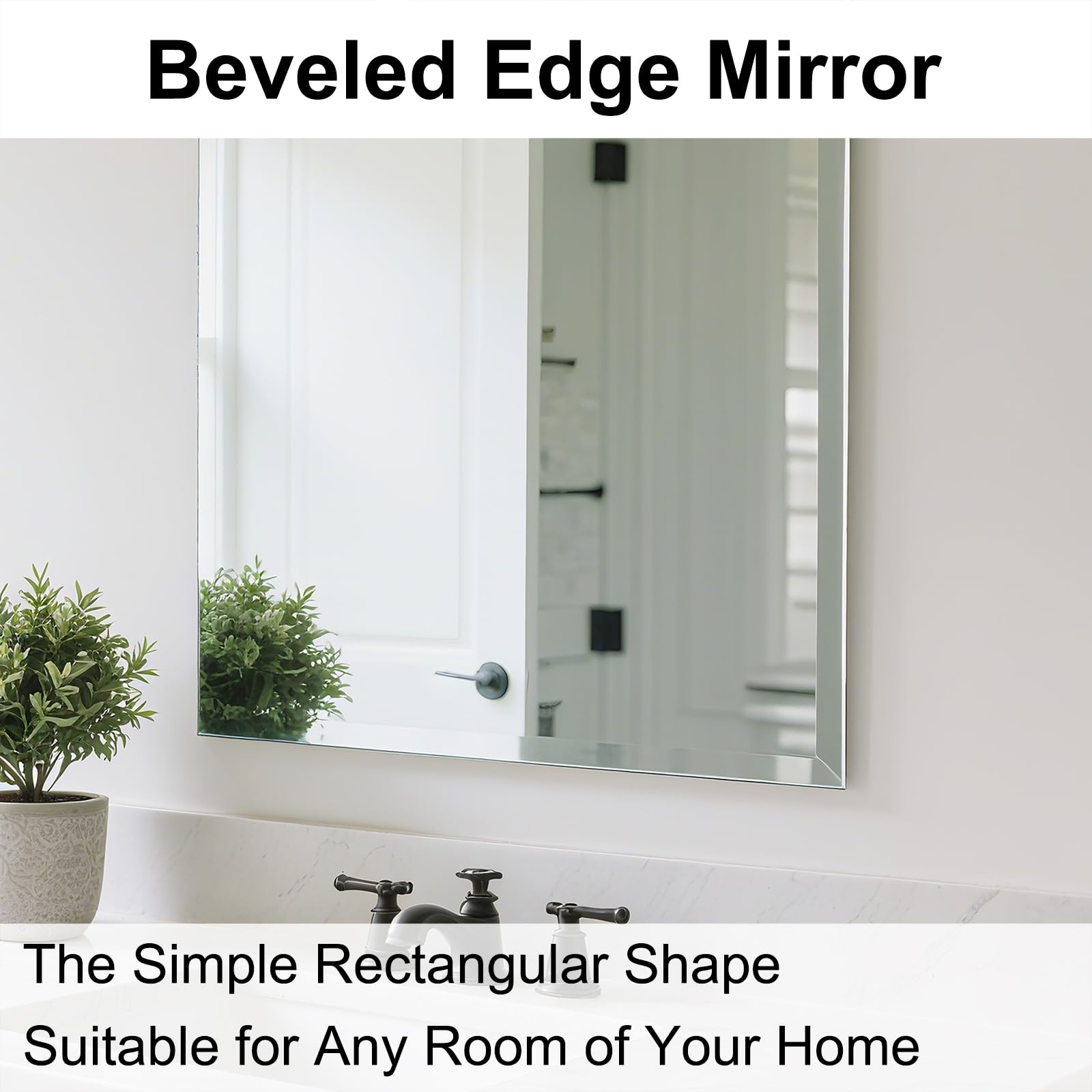 Ruomeng vanity mirror, large rectangle for grooming and dressing