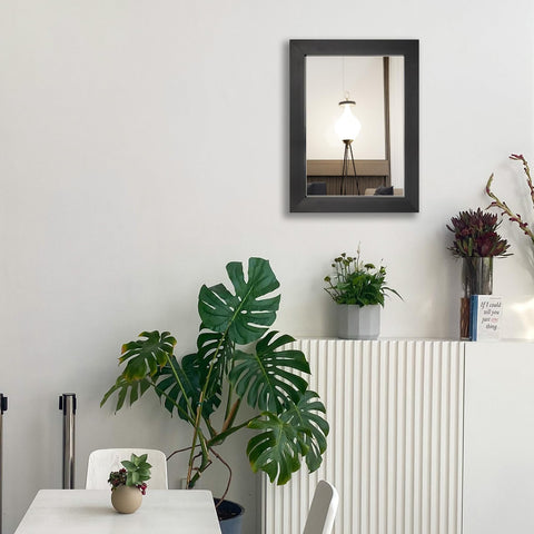 Ruomeng 12x16 bedroom mirror with black frame adds elegance