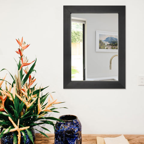 Ruomeng 12x16 wall mirror in black frame for entryway brightness