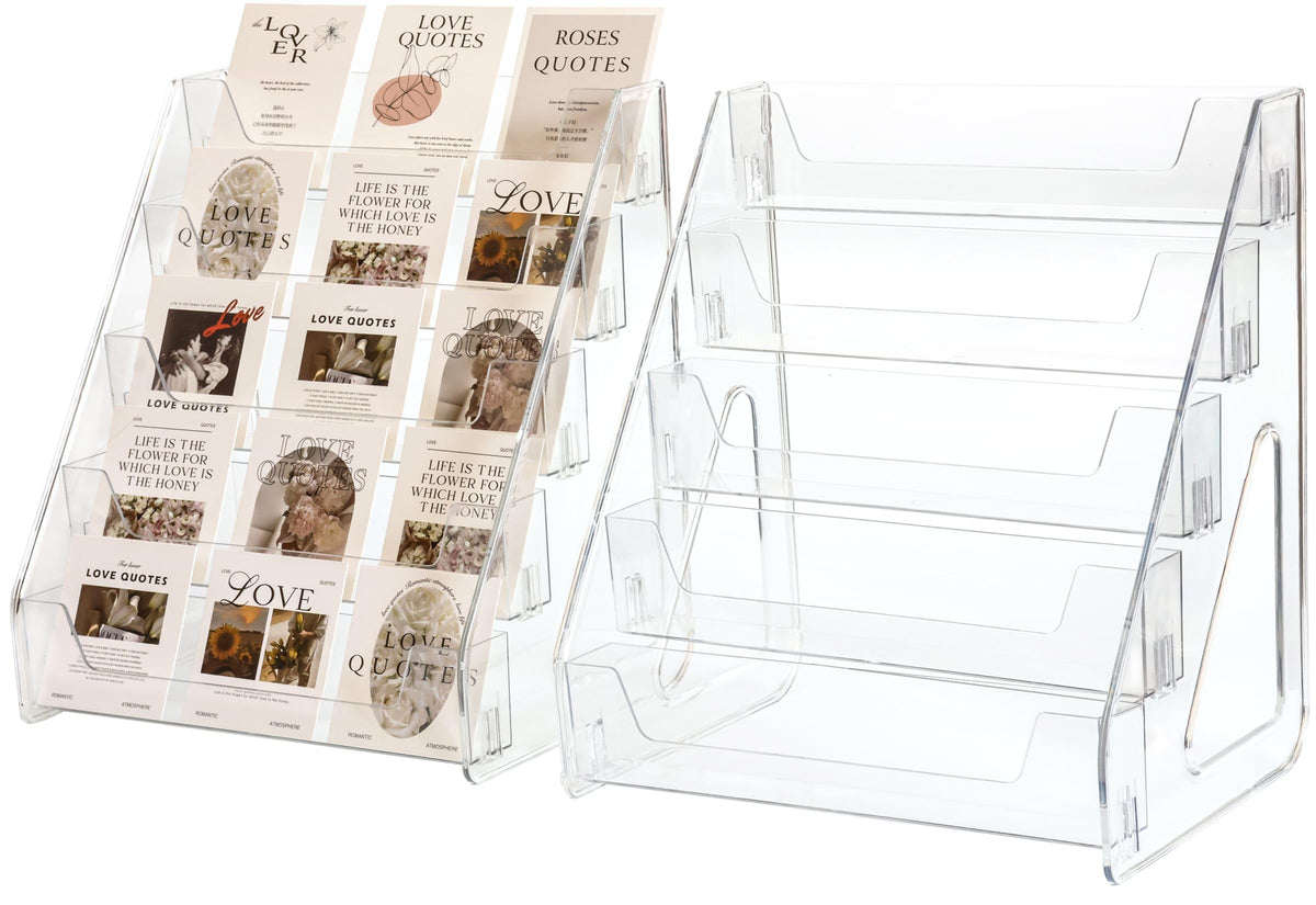 Rusnugic 5-tier card display stand front view for organized collection display