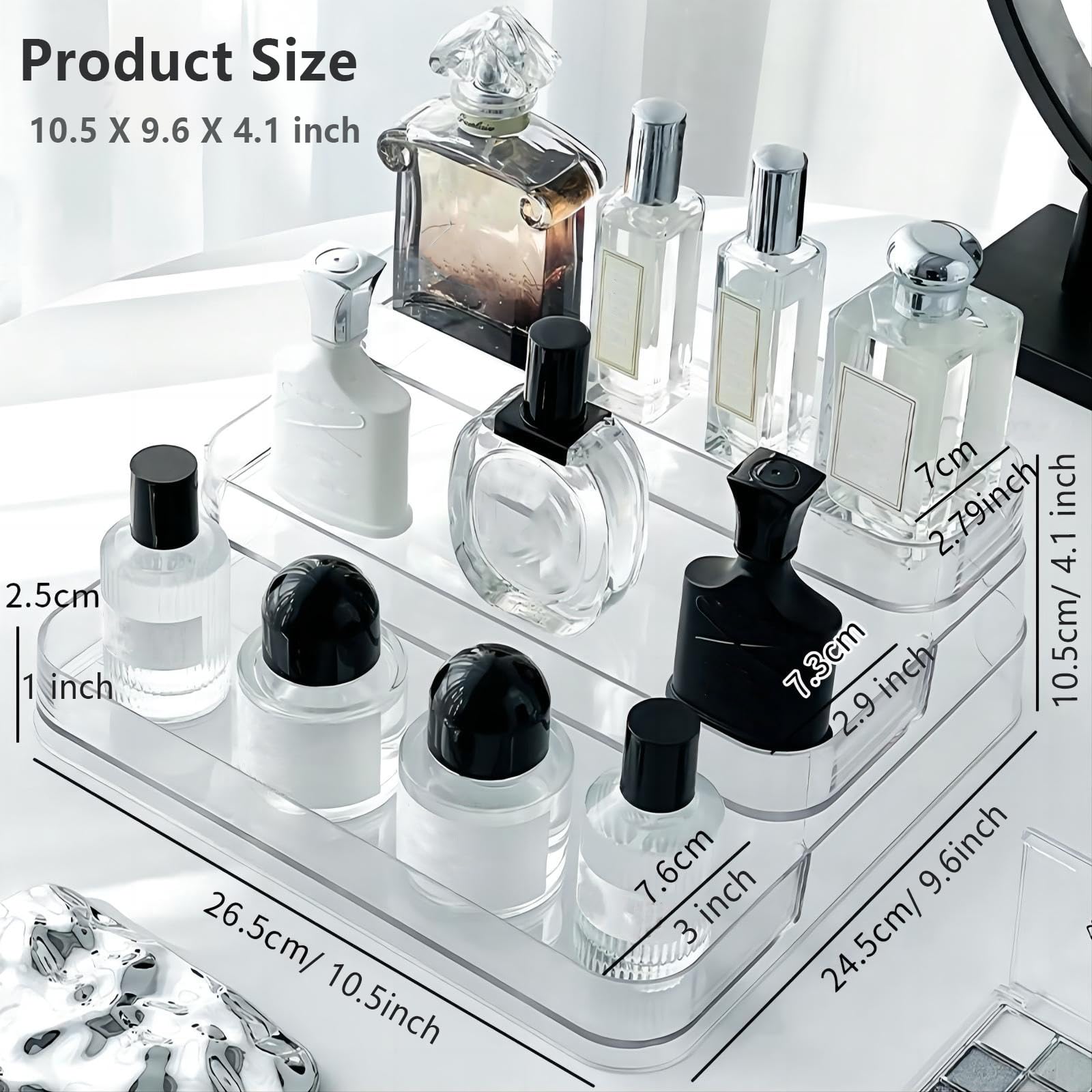 Rusnugic lotion and skincare rack accommodates tall bottles for easy access.