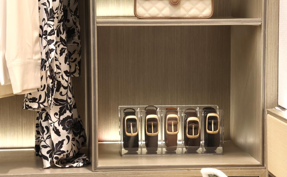 Rusnugic two-pack belt organizer helps tidy a wardrobe.