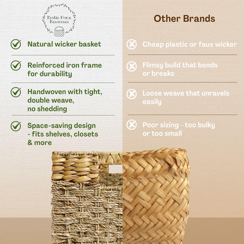 Rustic Home Resources care-ready basket is easy to spot-clean with a damp cloth