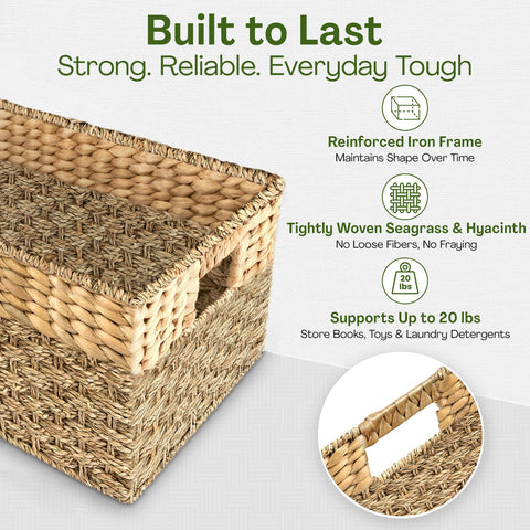 Rustic Home Resources front-facing basket on a shelf fits 18-inch storage