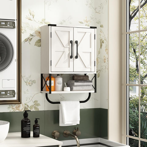 Versatile placement above the toilet or in living areas for extra storage