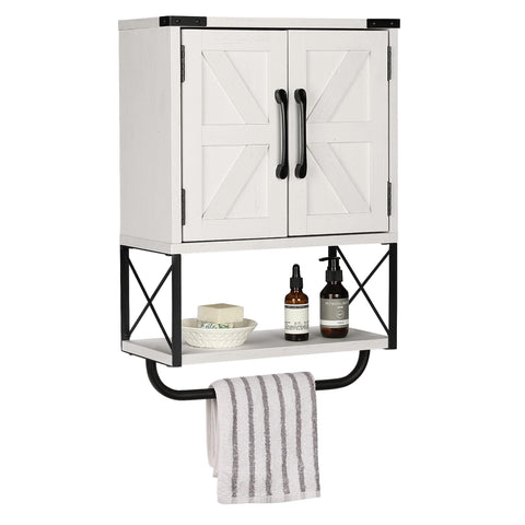 RUSTOWN Farmhouse cabinet with two barn doors for stylish bathroom organization