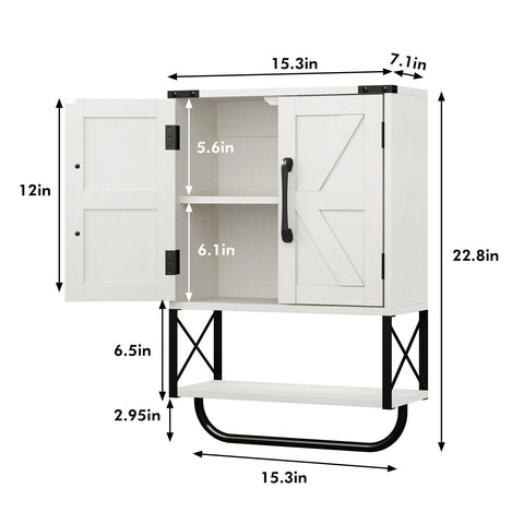 Removable towel rack under the cabinet adds versatile storage below