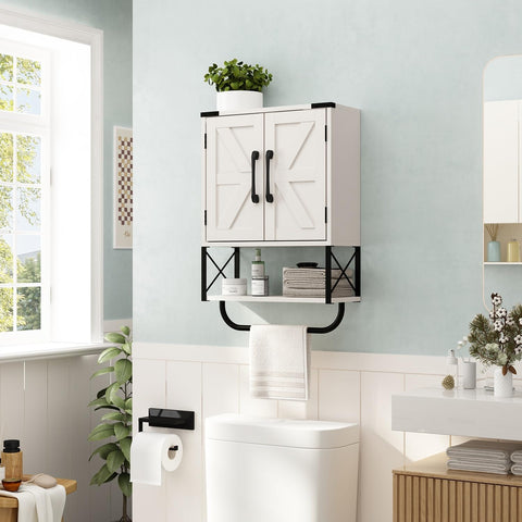 RUSTOWN wall-mounted storage in vintage white keeps essentials neatly tucked