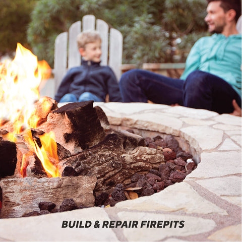 Rutland Castable Refractory Cement forming a solid fire pit floor
