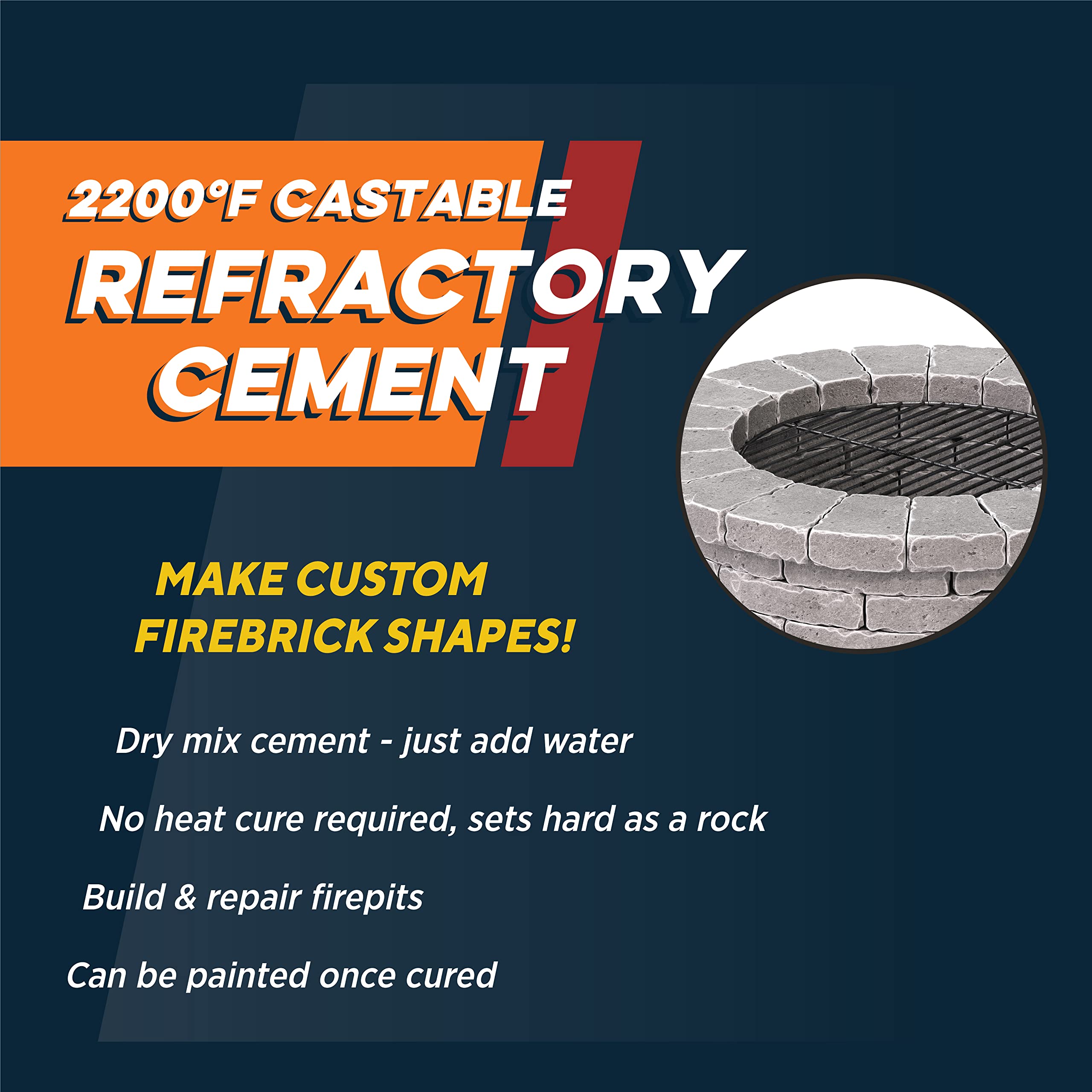Rutland Castable Refractory Cement being mixed for durable fireplace repairs