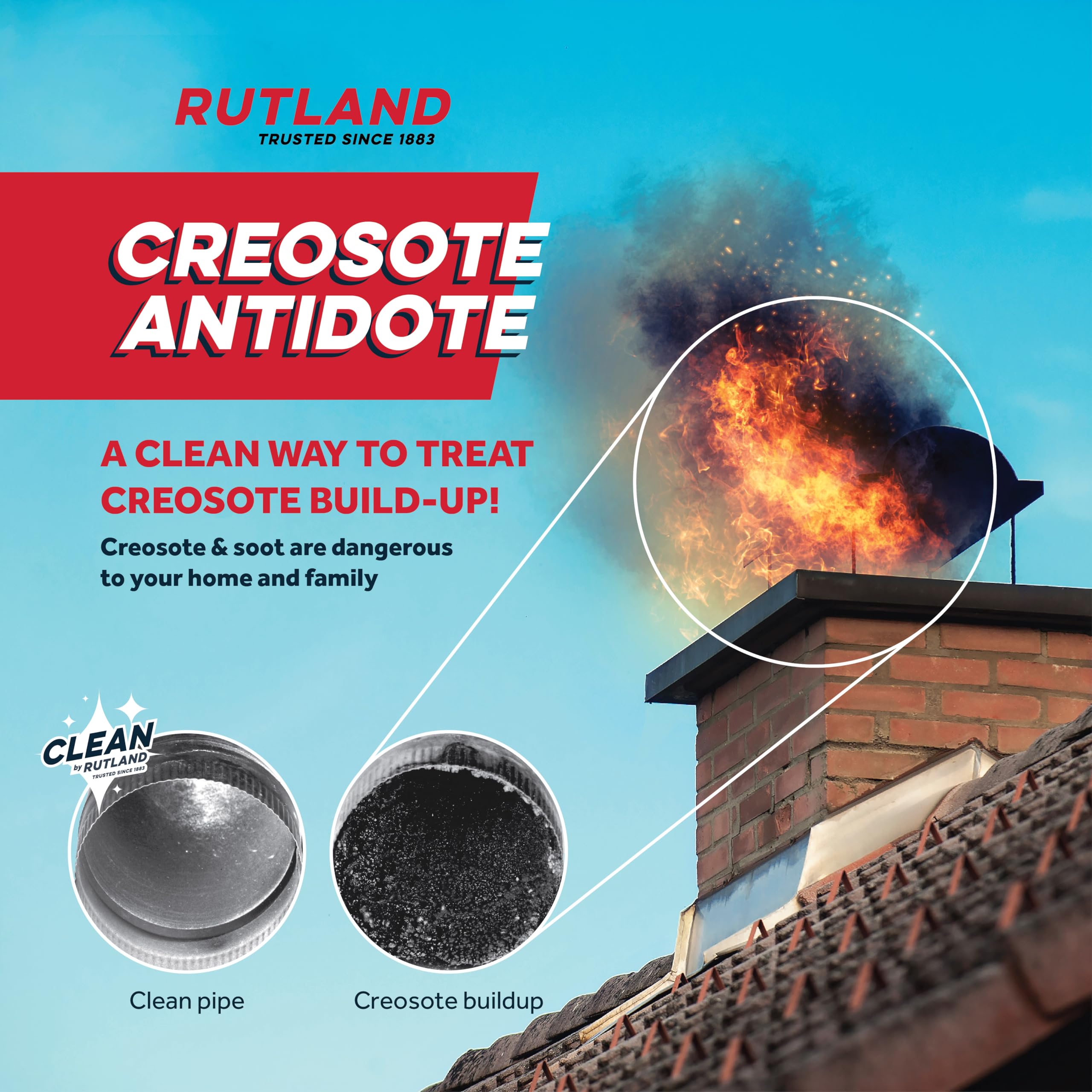 Rutland Creosote Antidote logs-pack close-up, ideal for quick creosote treatment.