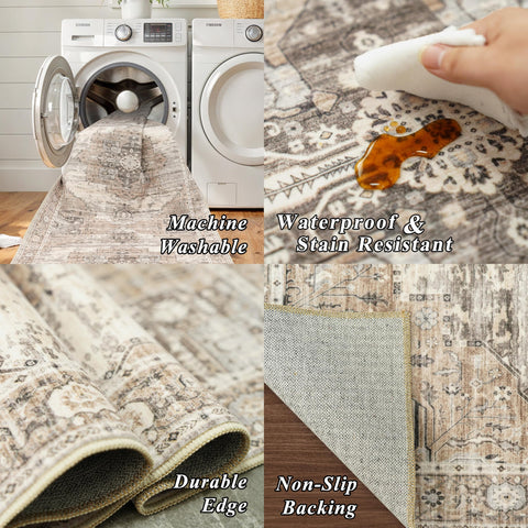 RUUGME machine-washable area rug beige, effortless refreshing