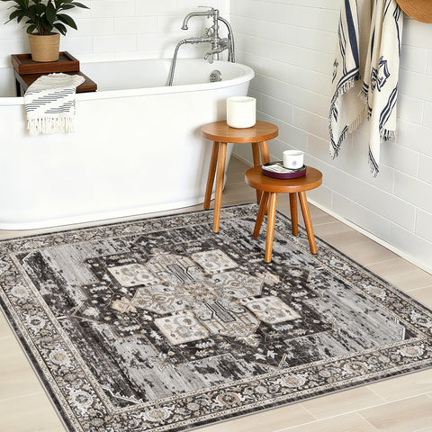 RUUGME tribal elegance rug in living room with vibrant palette.