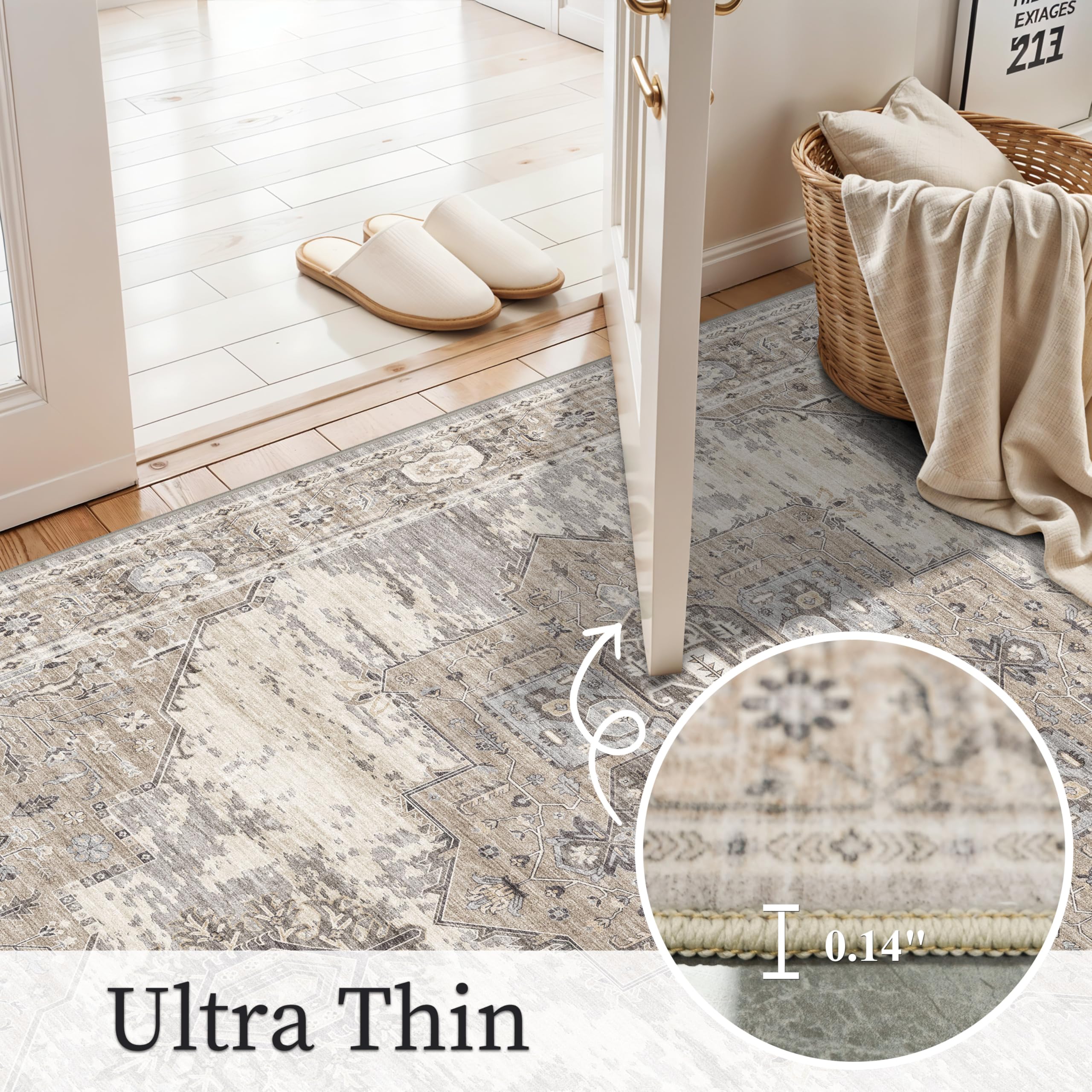 RUUGME vibrant earthy colors area rug beige, versatile decor