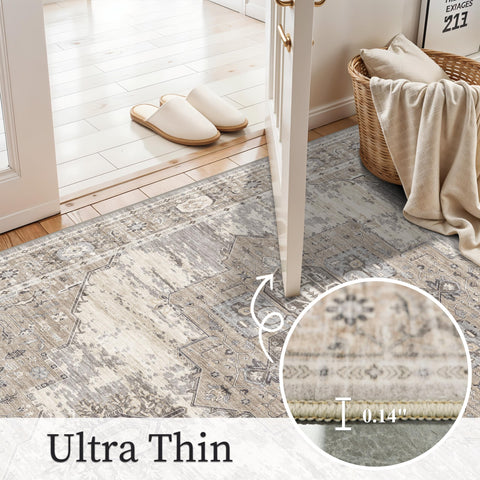 RUUGME vibrant earthy colors area rug beige, versatile decor