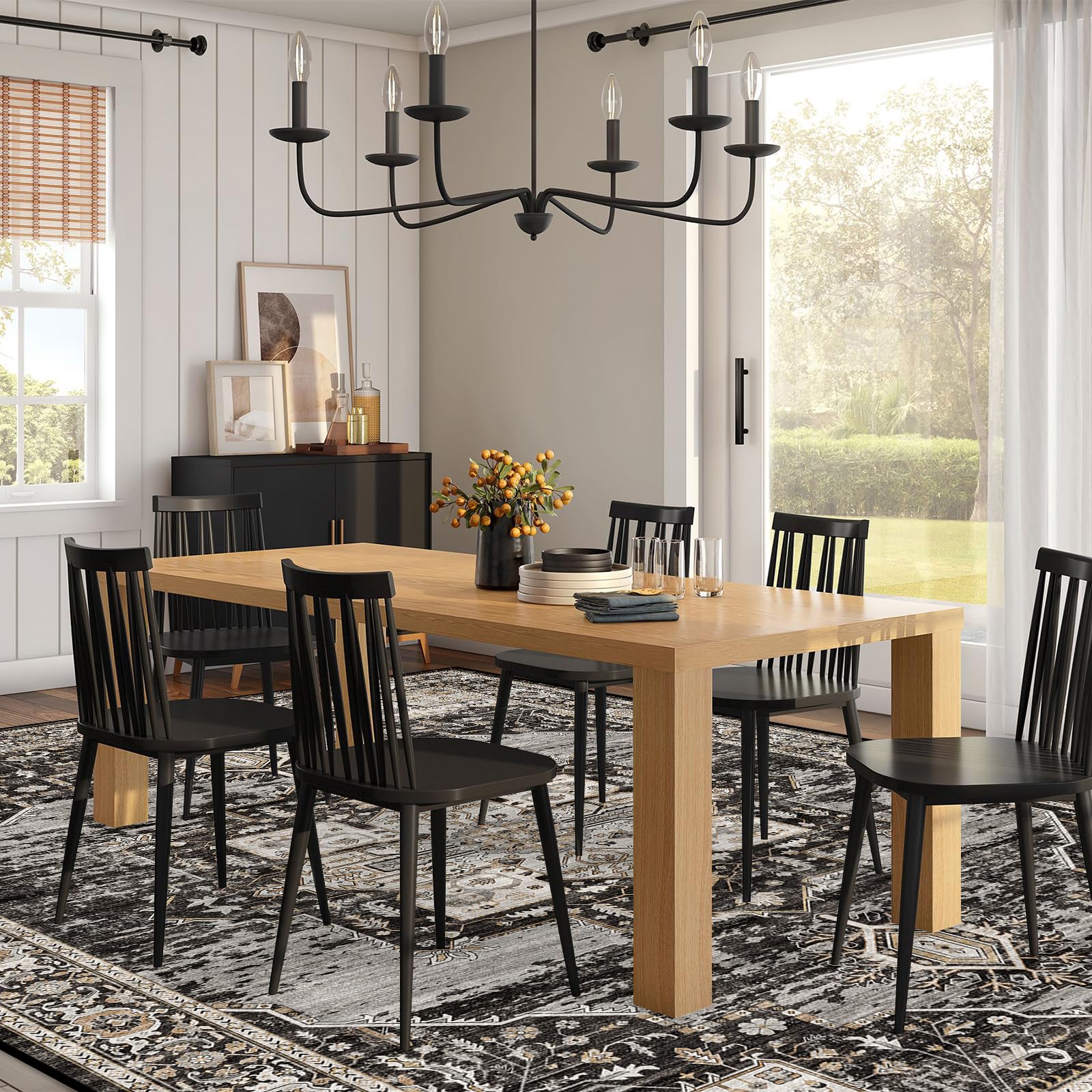 RUUGME vintage black rug showcases durable texture and soft underfoot.