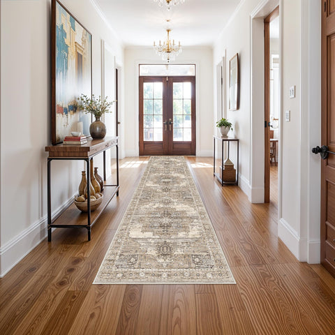 RUUGME 3X12 runner rug with vibrant palette suits entryways and hallways.