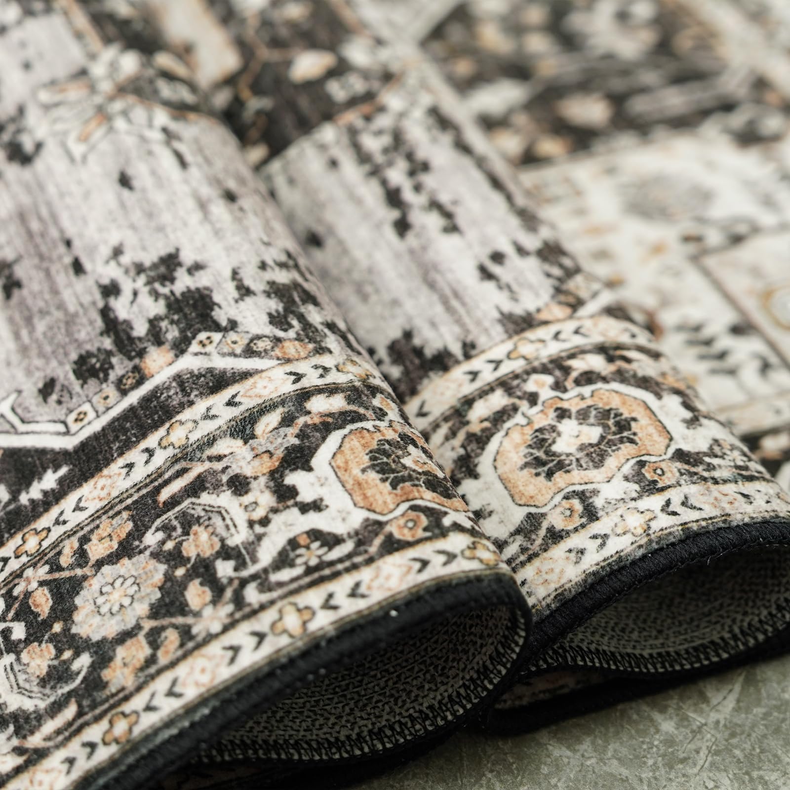 RUUGME washable 8x10 rug non-slip backing keeps it secure