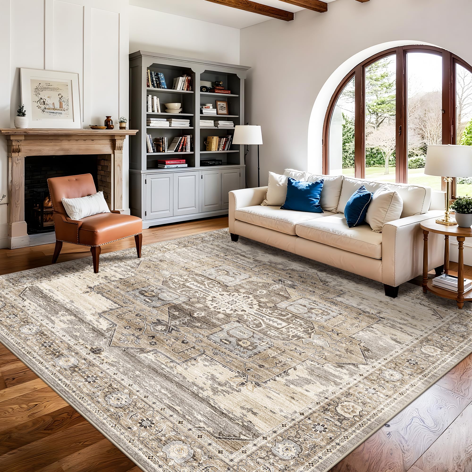 RUUGME 8x8 rug with non-slip backing for safe kitchen or entryway use