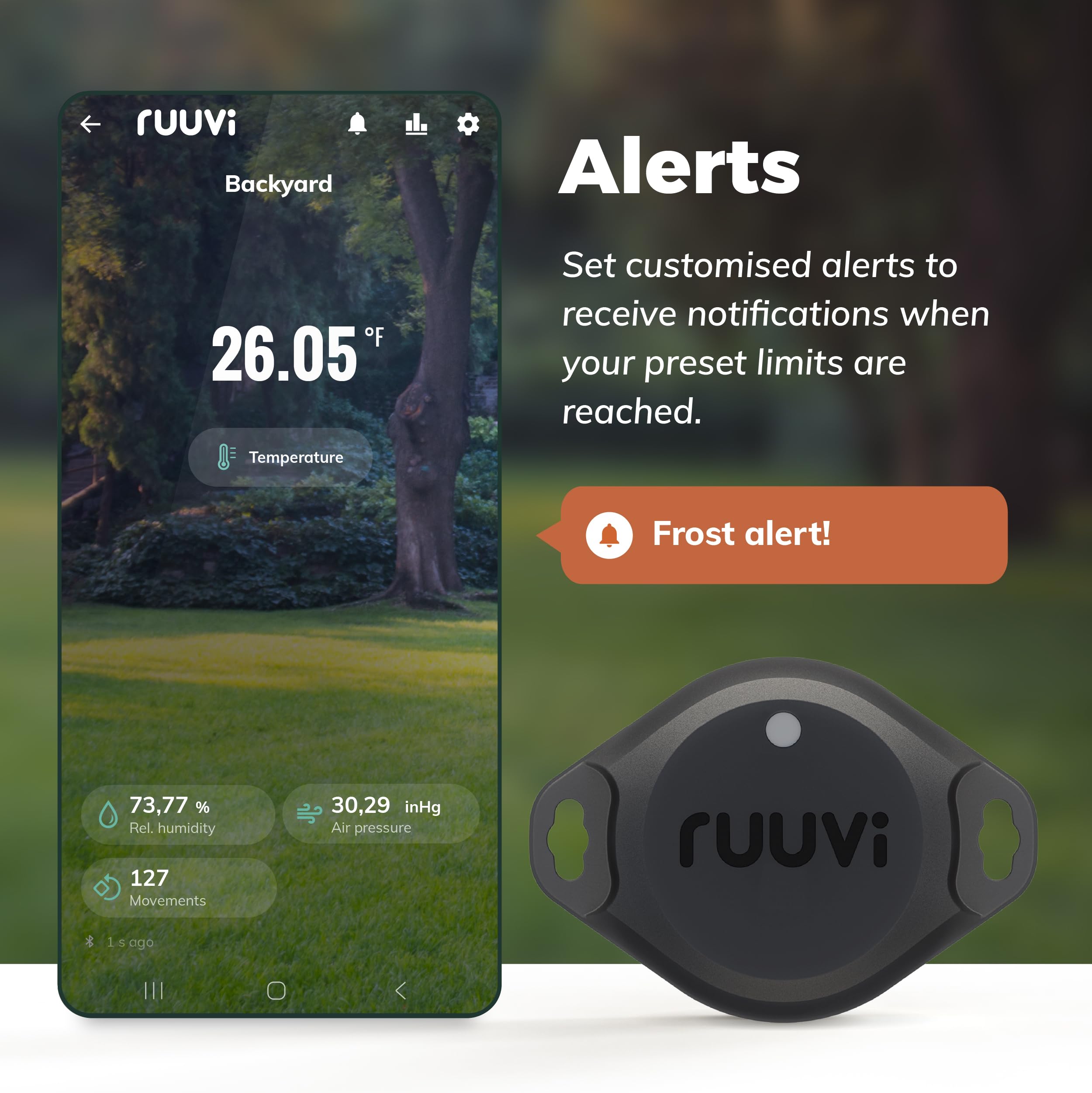 RuuviTag Pro air pressure sensor supports altitude and weather tracking.