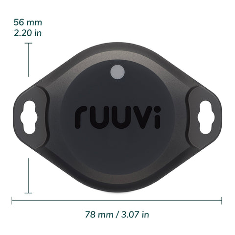 RuuviTag Pro IP67 housing endures dust and water exposure in tough environments.