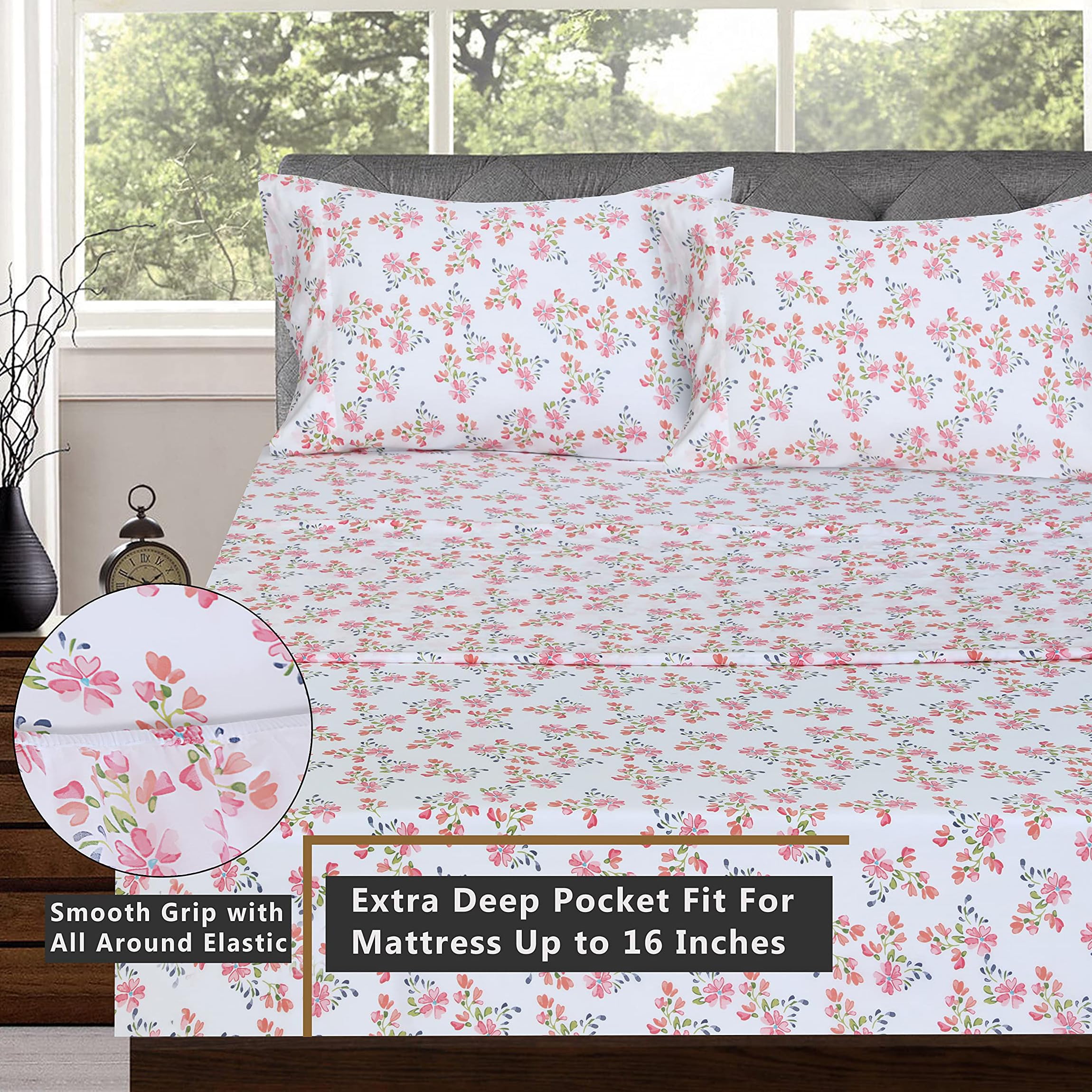 RUVANTI Bloomex floral-percale close-up shows colorfast dyes and durable weave.