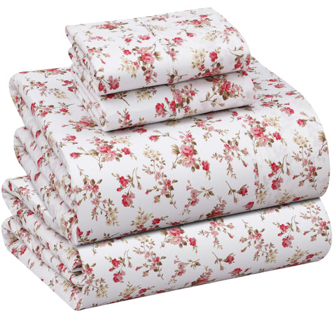 RUVANTI Bouquet percale flat sheet with crisp finish for year-round comfort