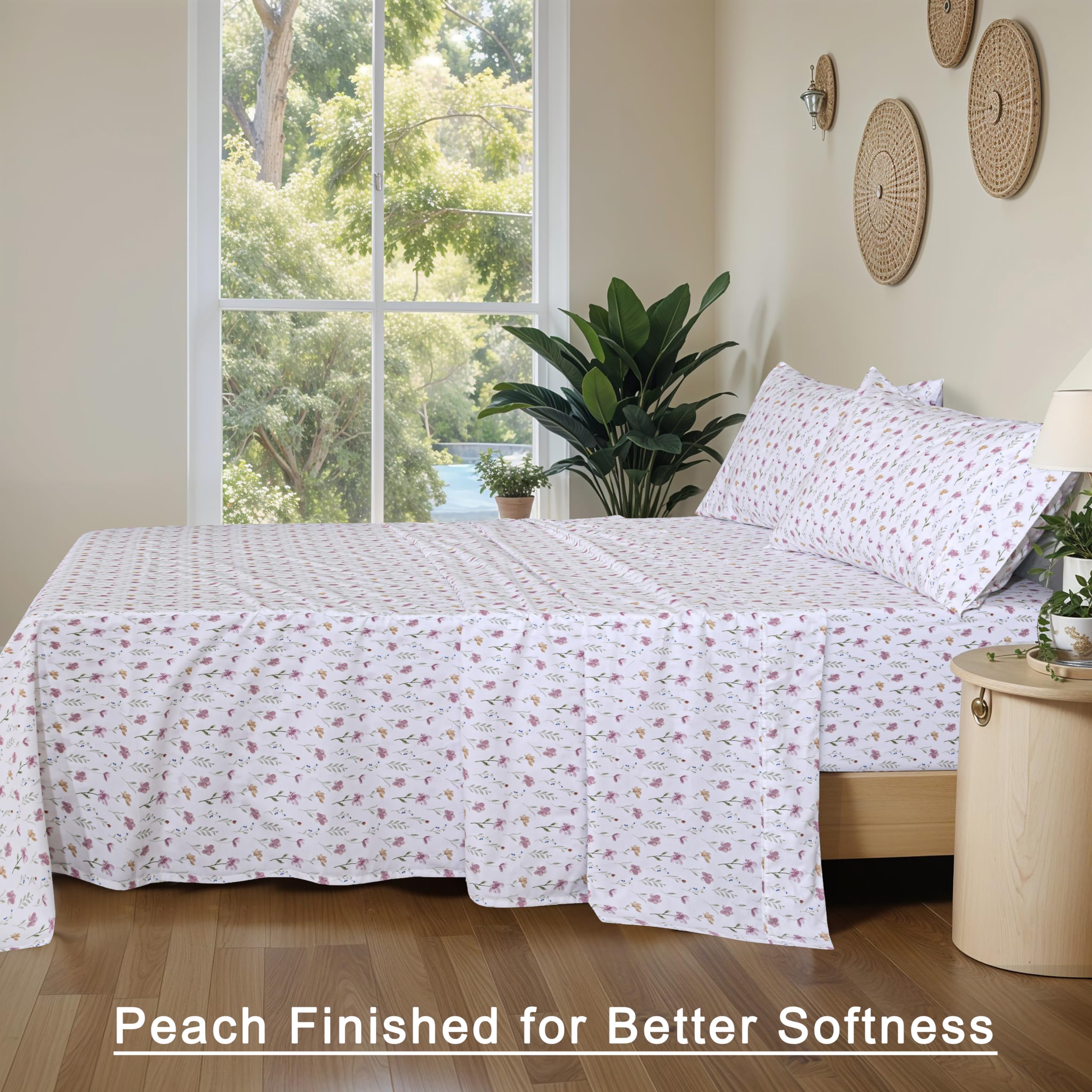 RUVANTI color options solid floral designs shown on bed setup