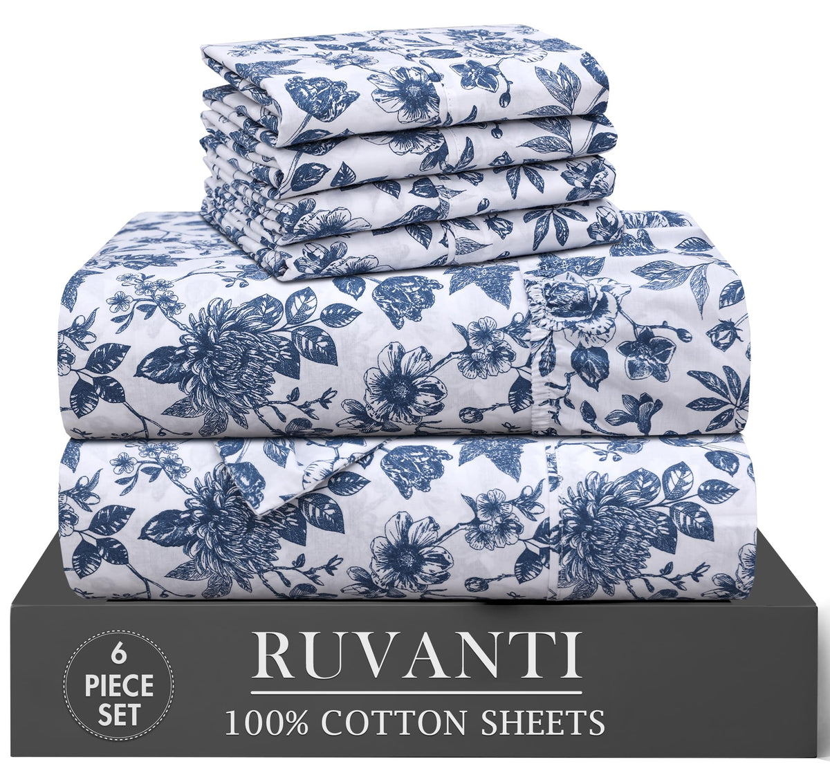 RUVANTI crisp-percale texture for breathable, cool nights.