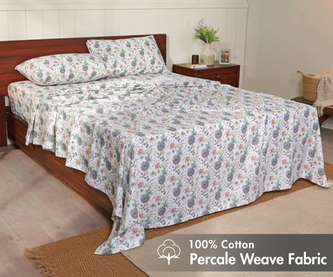 RUVANTI dandelion field floral design adds fresh bedroom style.