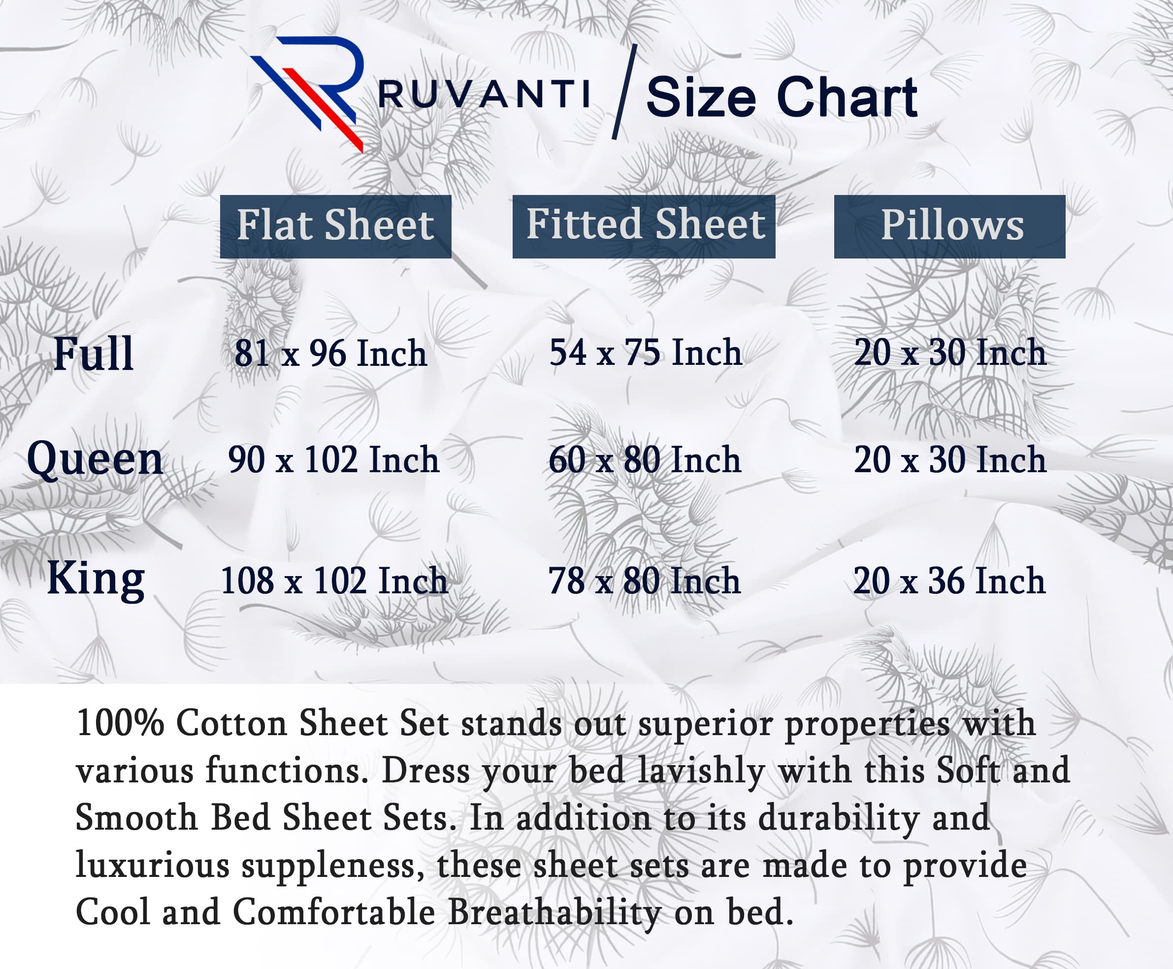 RUVANTI Dandelion colorfast dyes keep floral print vibrant wash after wash.
