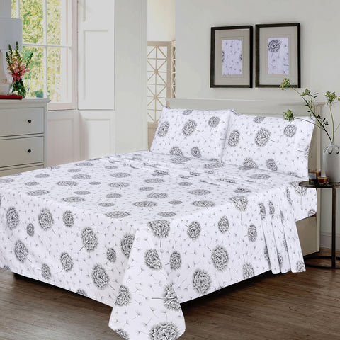 RUVANTI Dandelion Percale Fitted Sheet provides a secure 16-inch deep-pocket fit.