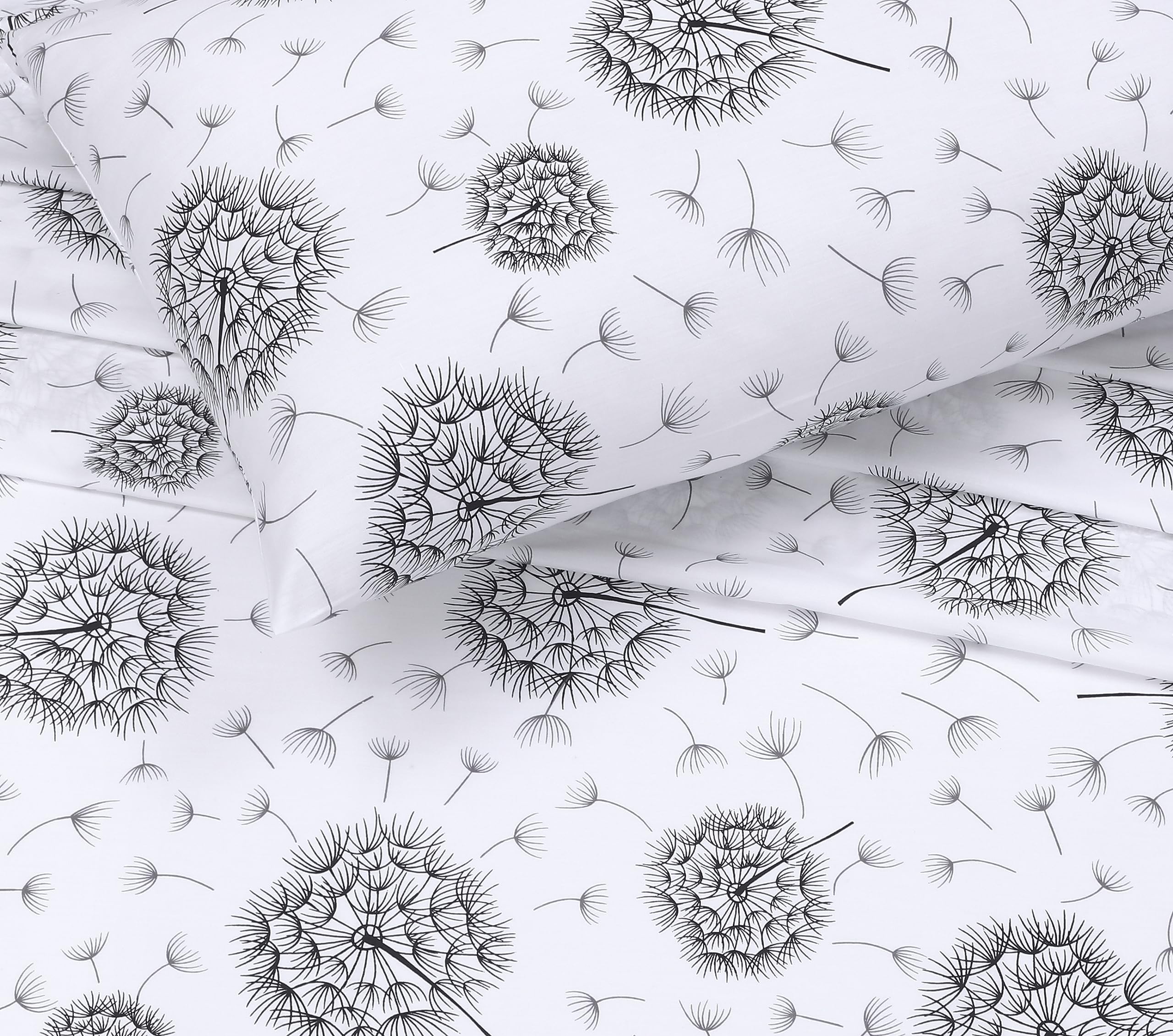 RUVANTI Dandelion pillowcases highlight breathable, soft finish after washing.