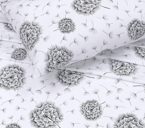 RUVANTI Dandelion pillowcases highlight breathable, soft finish after washing.