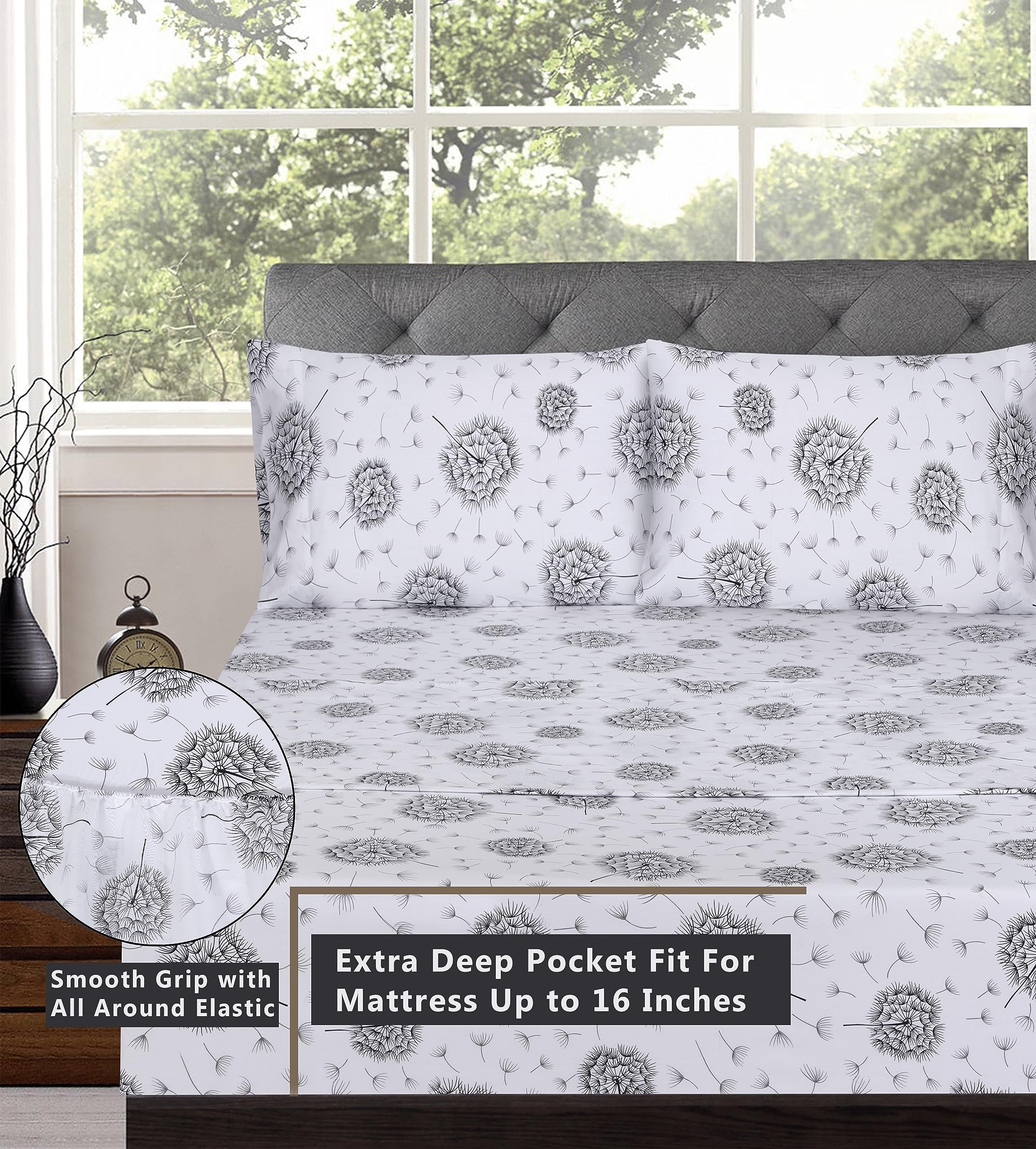 RUVANTI Dandelion percale weave close-up reveals durable, crisp texture.