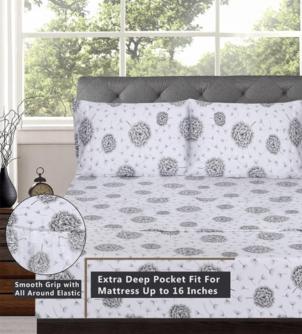 RUVANTI Dandelion percale weave close-up reveals durable, crisp texture.