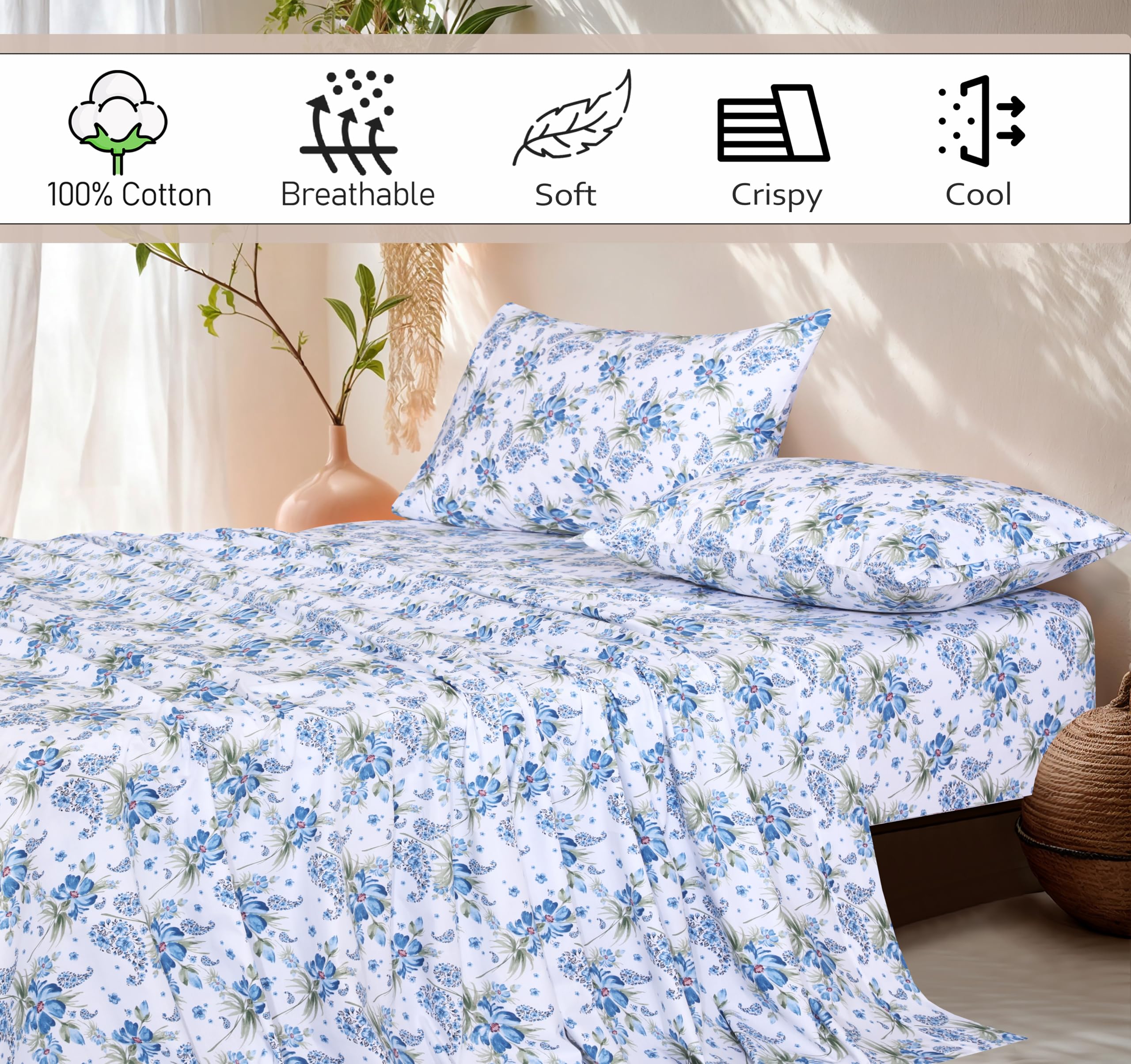 RUVANTI deep-pocket fitted sheet stretched over mattress for snug fit